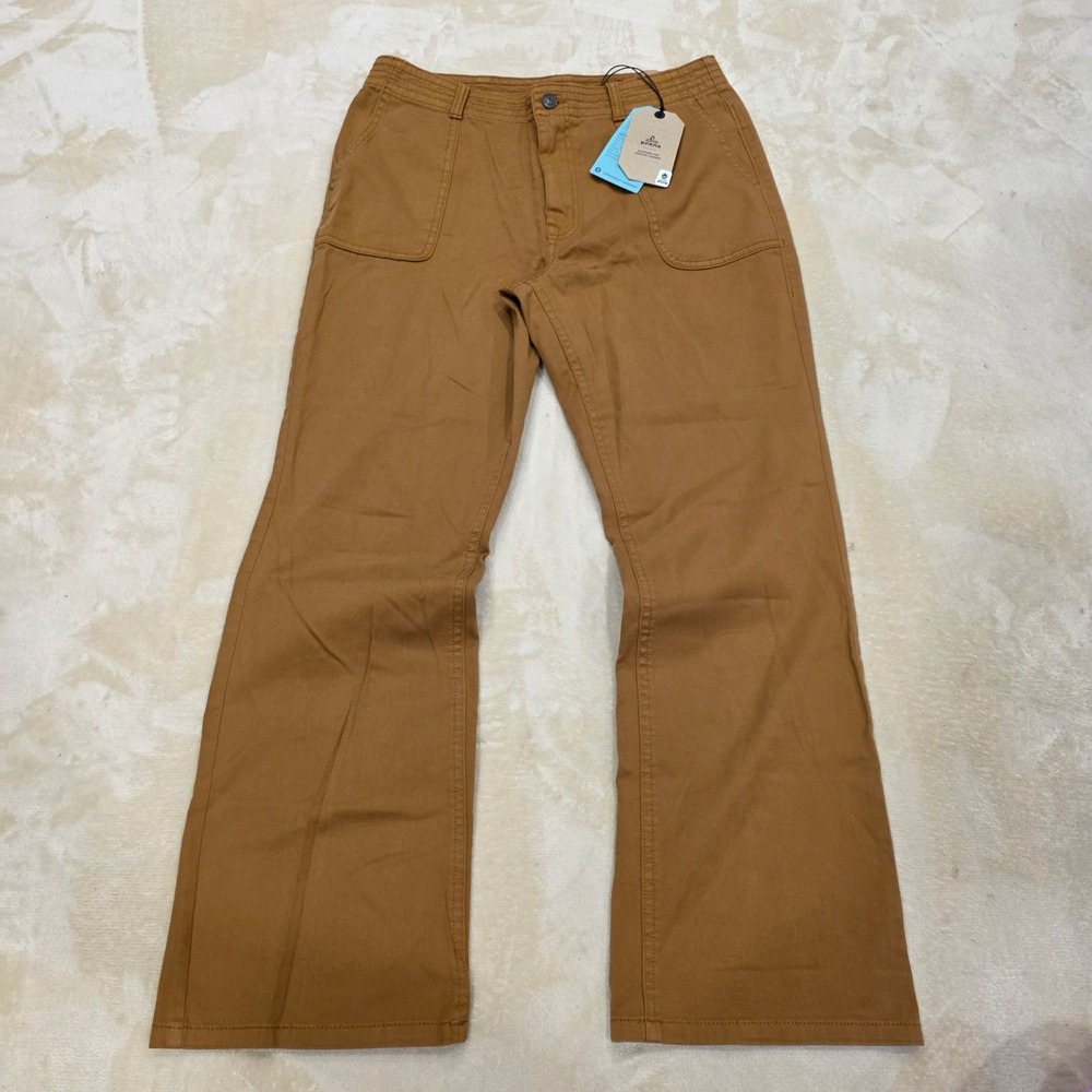 prAna Sancho Slim Pant Womens 8 Antique Bronze Organic Cotton High Rise NEW